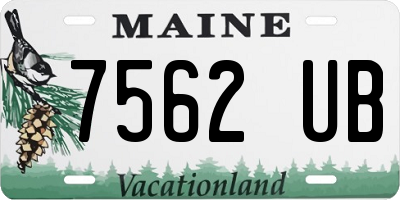 ME license plate 7562UB