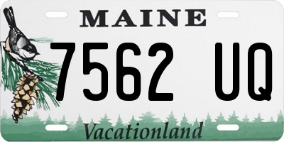 ME license plate 7562UQ