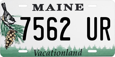 ME license plate 7562UR