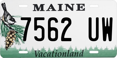 ME license plate 7562UW