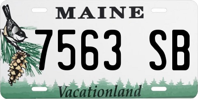 ME license plate 7563SB