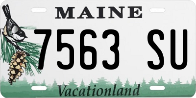 ME license plate 7563SU
