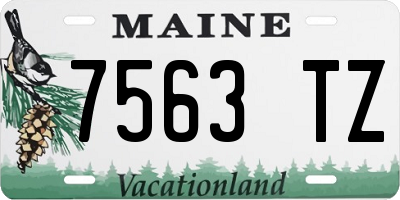 ME license plate 7563TZ