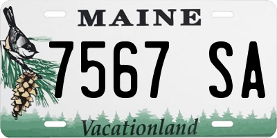 ME license plate 7567SA