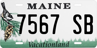 ME license plate 7567SB