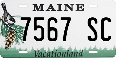 ME license plate 7567SC