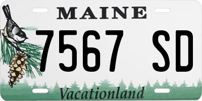 ME license plate 7567SD