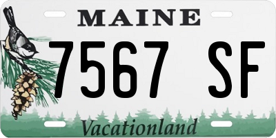 ME license plate 7567SF