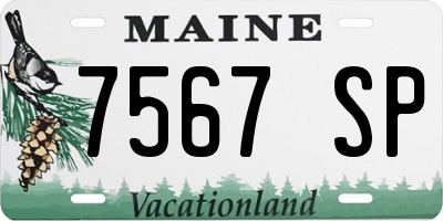 ME license plate 7567SP