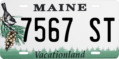 ME license plate 7567ST