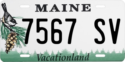 ME license plate 7567SV