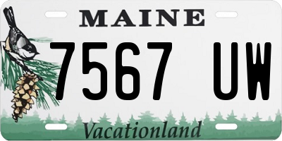 ME license plate 7567UW