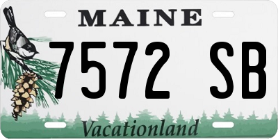 ME license plate 7572SB