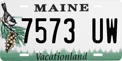 ME license plate 7573UW