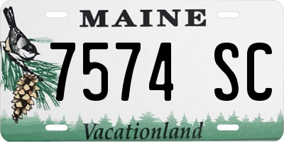 ME license plate 7574SC
