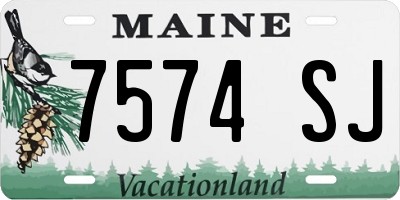ME license plate 7574SJ