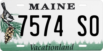 ME license plate 7574SO