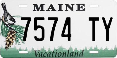 ME license plate 7574TY