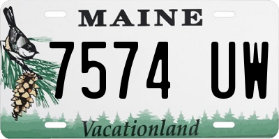 ME license plate 7574UW