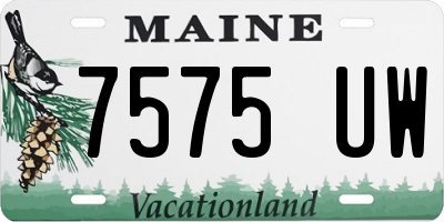 ME license plate 7575UW