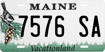 ME license plate 7576SA