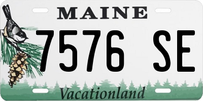 ME license plate 7576SE