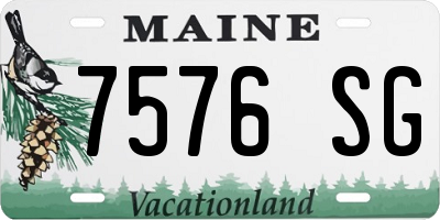 ME license plate 7576SG