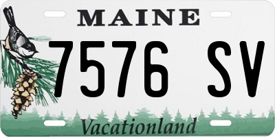 ME license plate 7576SV