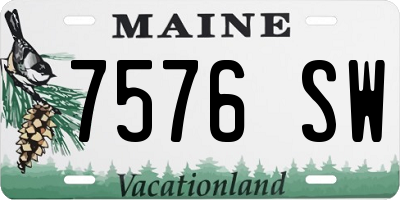 ME license plate 7576SW