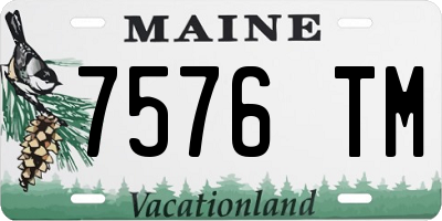 ME license plate 7576TM