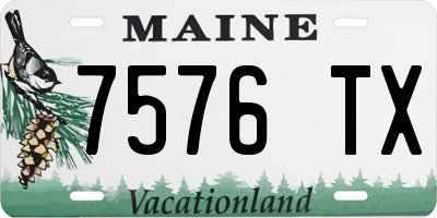 ME license plate 7576TX