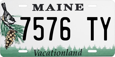 ME license plate 7576TY