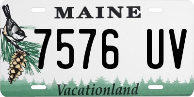 ME license plate 7576UV
