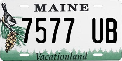 ME license plate 7577UB
