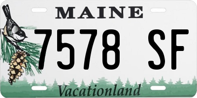 ME license plate 7578SF