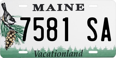 ME license plate 7581SA
