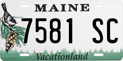 ME license plate 7581SC