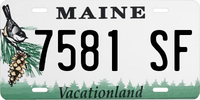 ME license plate 7581SF