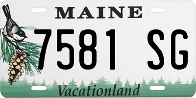 ME license plate 7581SG