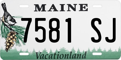 ME license plate 7581SJ