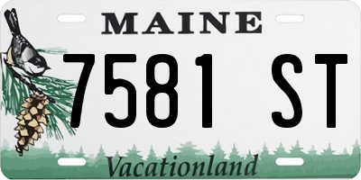 ME license plate 7581ST