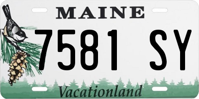 ME license plate 7581SY