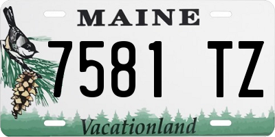 ME license plate 7581TZ