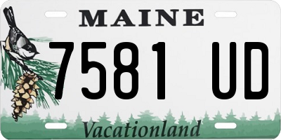 ME license plate 7581UD