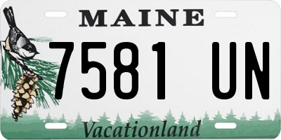 ME license plate 7581UN