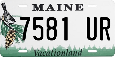 ME license plate 7581UR