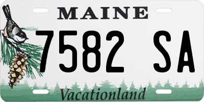 ME license plate 7582SA