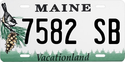 ME license plate 7582SB