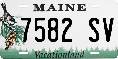 ME license plate 7582SV