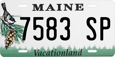 ME license plate 7583SP
